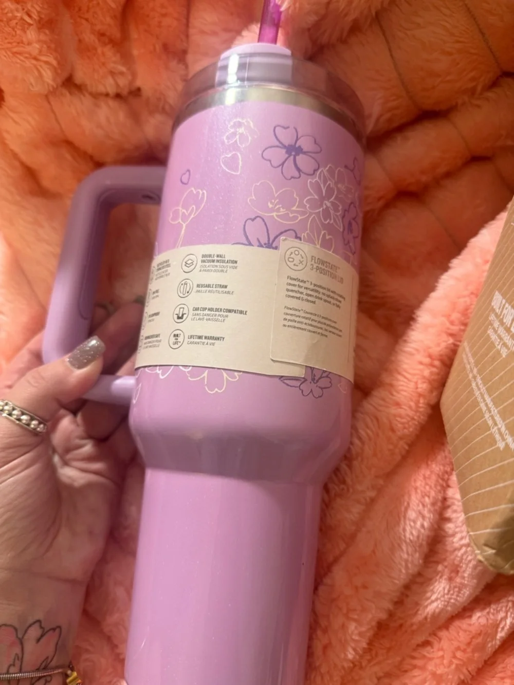 NIB Exclusive Collaboration STANLEY Lavender FlowState 40 oz Tumbler with Handle - Picture 3 of 8